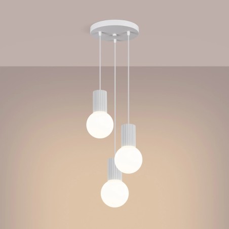 Suspension Mido, blanc, 3 lumières