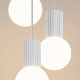 Suspension Mido, blanc, 3 lumières