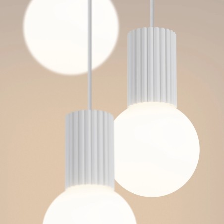 Suspension Mido, blanc, 3 lumières