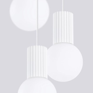 Suspension Mido, blanc, 3 lumières