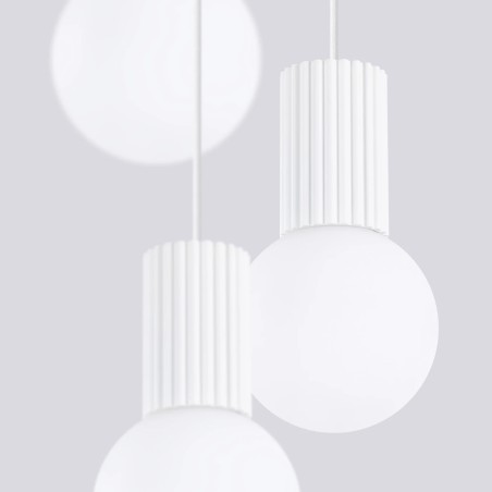 Suspension Mido, blanc, 3 lumières