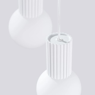 Suspension Mido, blanc, 3 lumières