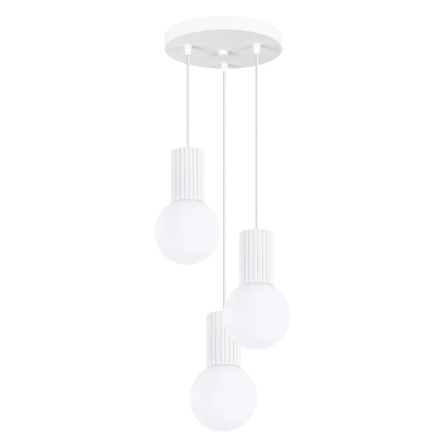 Suspension Mido, blanc, 3 lumières
