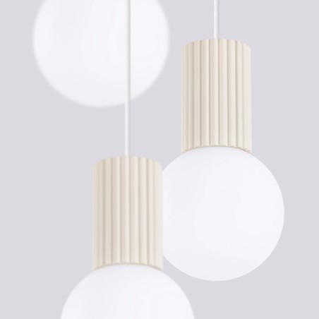 Suspension Mido, beige, 3 lumières
