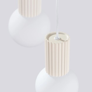 Suspension Mido, beige, 3 lumières