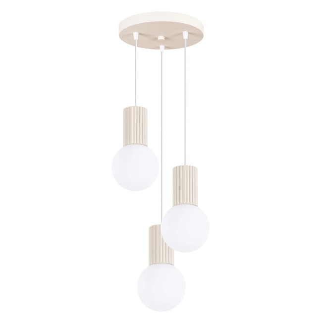 Suspension Mido, beige, 3 lumières