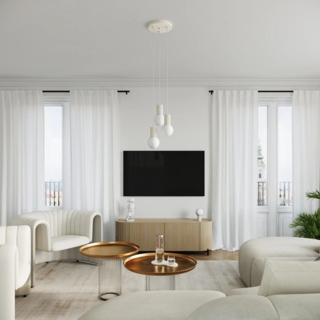 Suspension Mido, beige, 3 lumières