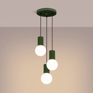 Suspension Mido, vert, 3 lumières