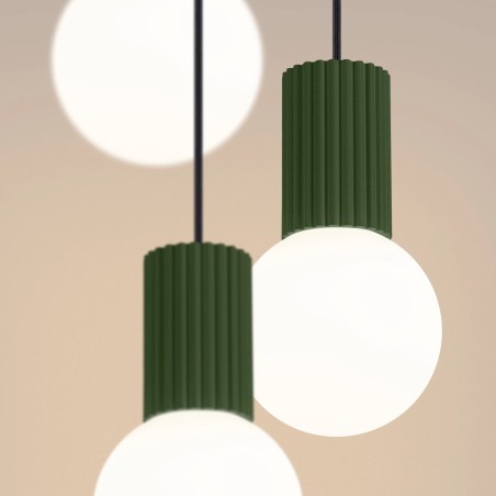 Suspension Mido, vert, 3 lumières