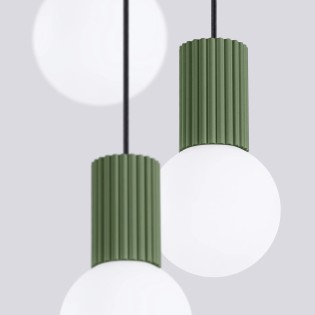 Suspension Mido, vert, 3 lumières
