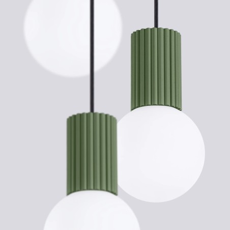 Suspension Mido, vert, 3 lumières
