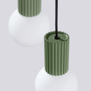 Suspension Mido, vert, 3 lumières