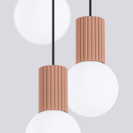 Suspension Mido, moka, 3 lumières