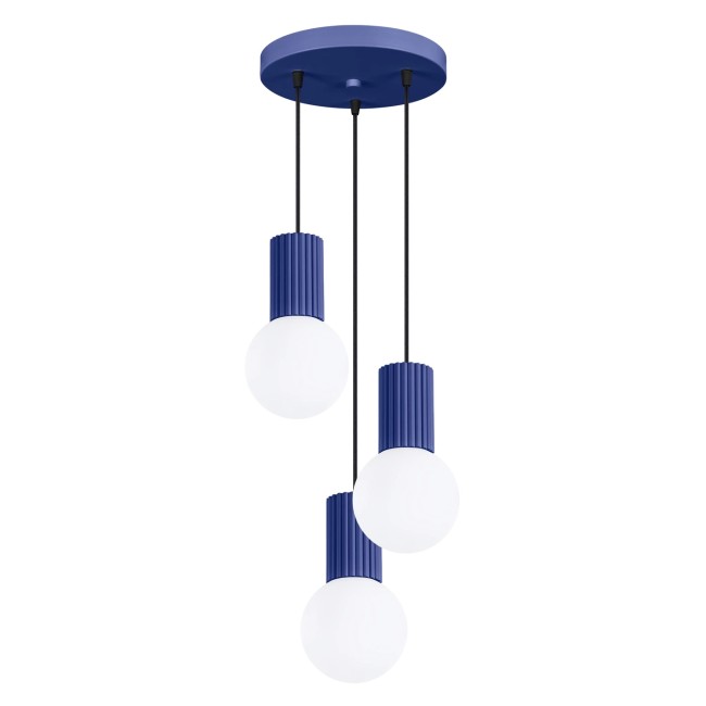 Suspension Mido, bleu outremer, 3 lumières