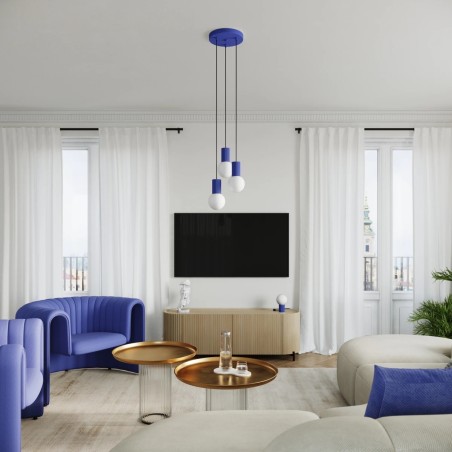 Suspension Mido, bleu outremer, 3 lumières