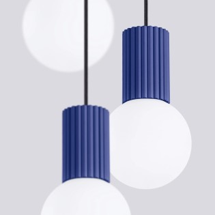 Suspension Mido, bleu outremer, 3 lumières