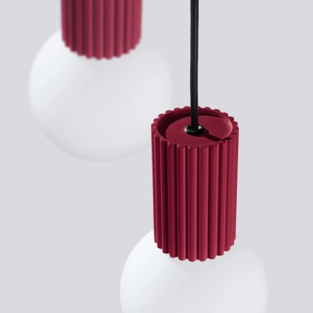 Suspension Mido, burgundy , 3 lumières