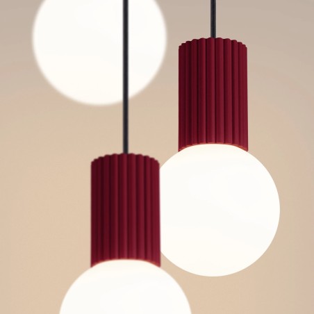 Suspension Mido, burgundy , 3 lumières