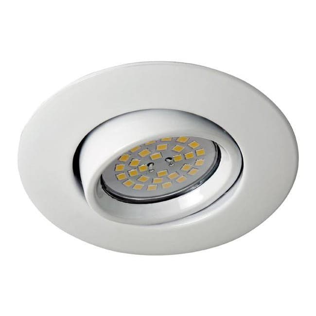Eclairage encastrable TERRA avec inclinaison en blanc + ampoule GU10 7W. Blanc neutre (4200ºK). Eclairage encastrable TERRA avec inclinaison en blanc + ampoule GU10 7W. Blanc neutre (4200ºK).