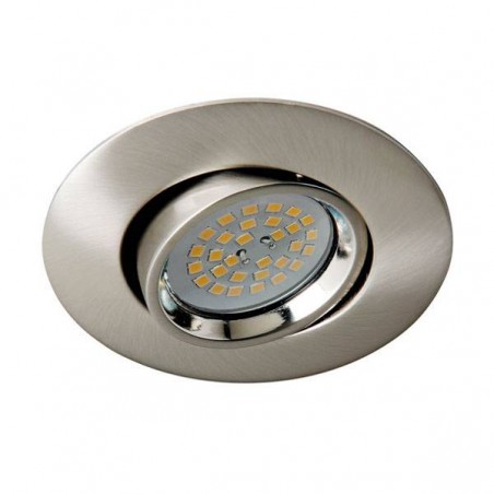 Luminaire encastrable TERRA rond inclinaison 45º, aluminium, finition nickel.