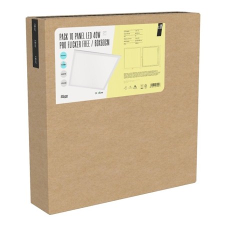 Pack de 10 panneaux LED 40W 4,000 Lm 6500ºK 60x60Cm PRO Flicker Free 60.000H