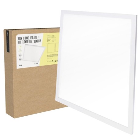 Pack de 10 panneaux LED 40W 4,000 Lm 6500ºK 60x60Cm PRO Flicker Free 60.000H