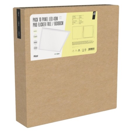 Pack de 10 panneaux LED 40W 4,000 Lm 6500ºK 60x60Cm PRO Flicker Free 60.000H