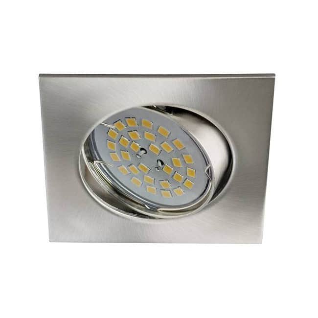 Spot encastrable ECLO carré et inclinaison 30º, finition nickel. Spot encastrable ECLO carré et inclinaison 30º, finition nickel.