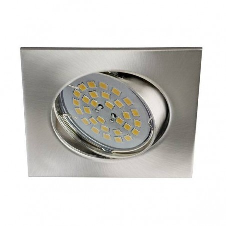 Spot encastrable ECLO carré et inclinaison 30º, finition nickel.