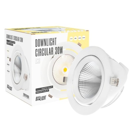 Spot encastrable LED 30W  3000Lm 4200ºK Orientable UGR17 50.000H