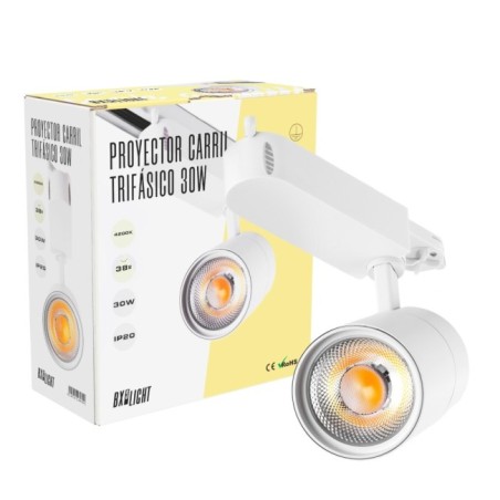 Projecteur de voie triphasé 30W 2.700Lm CRI90 6000ºK  40.000H