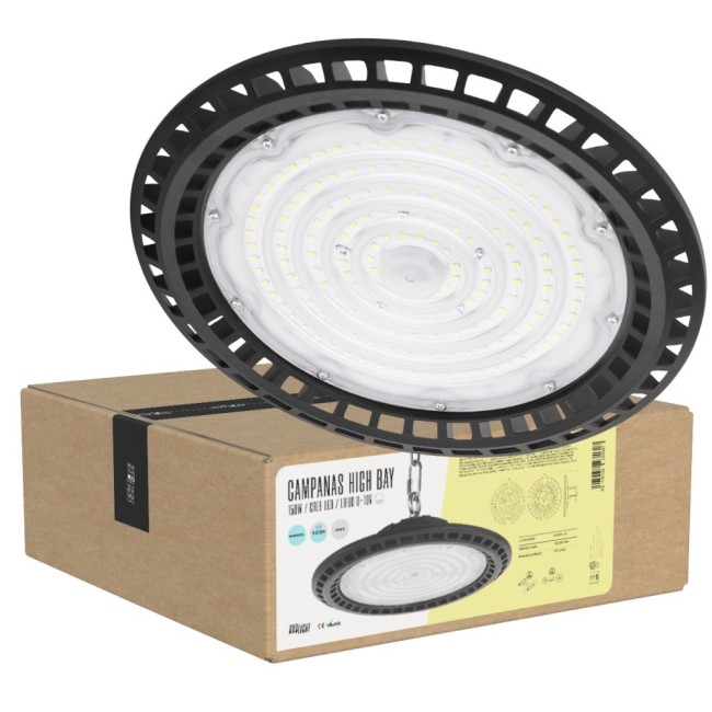 Suspension LED High Bay - Grandes Hauteurs 150W IP65 6000 k 120º Reg. 0-10V