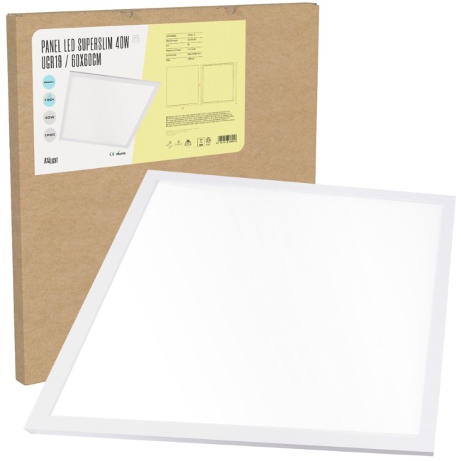 Panneau LED  40W 4500Lm 4200ºK 60x60Cm UGR19 40.000H