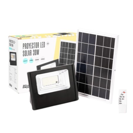 Projecteur LED solaire à télécommande 30W 6500K Panel: 6V/6W