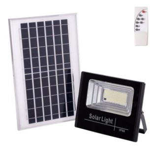 Panneau projecteur LED solaire 65 W et 6500 K : 6 V/8 W Batterie : 3,2 V/5000 mAh Télécommande