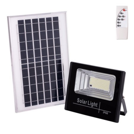 Panneau projecteur LED solaire 65 W et 6500 K : 6 V/8 W Batterie : 3,2 V/5000 mAh Télécommande