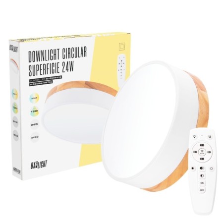 Plafond LED 24W 2493Lm avec télécommande et réglage CCT
