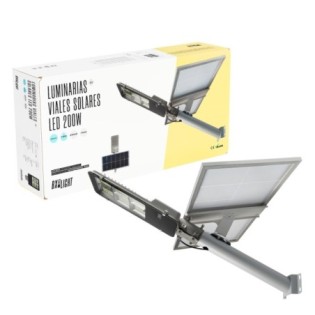 Lampadaire LED 200 W 10 000 Lm 6000 K IP65 Capteur solaire 40 000 h