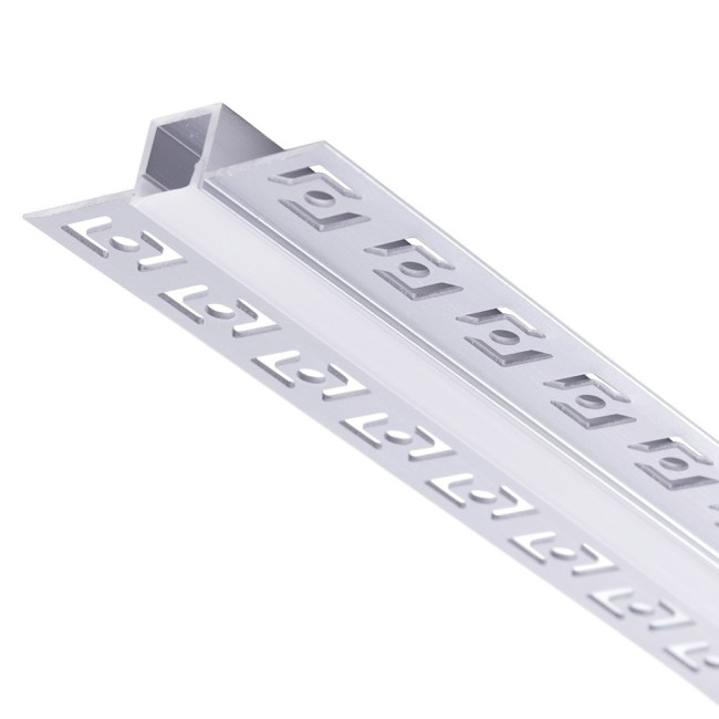 Profil en aluminium encastré pour bande LED de 9 mm, 2 m, IP25