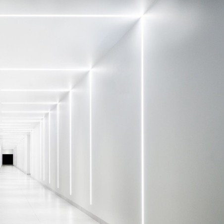 Profil en aluminium encastré pour bande LED de 9 mm, 2 m, IP25