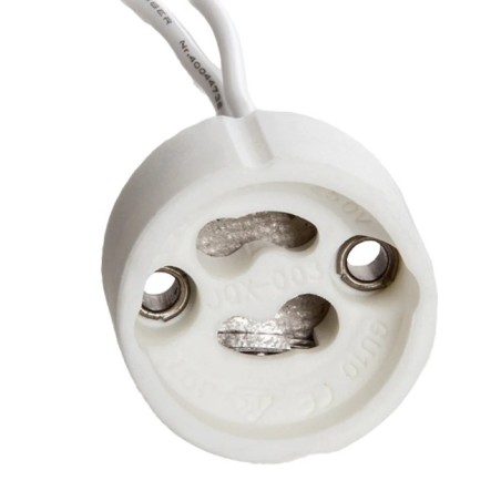 Douille céramique GU10 avec cable de 160 mm, IP25, CE, RoHS, ISO9001