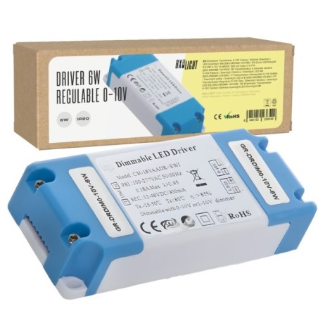 Driver 6W 0-10V réglable sortie 12-48VDC 300mA Classe II