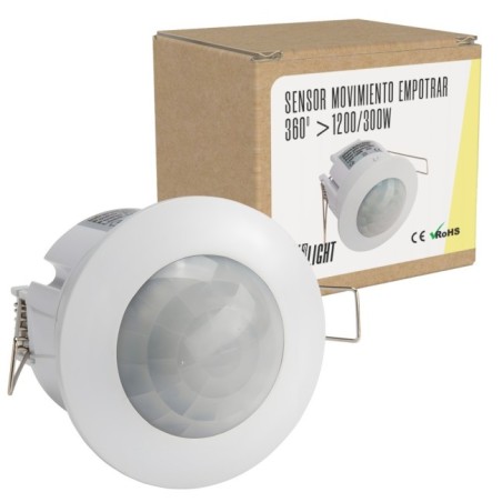 Détecteur de mouvement encastré 360°, ABS, IP25, 220-240V, Ø75,5x74,5mm
