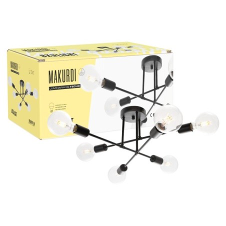 Plafonnier Makurdi : Aluminium, IP20, 6xE27, 64x30 cm