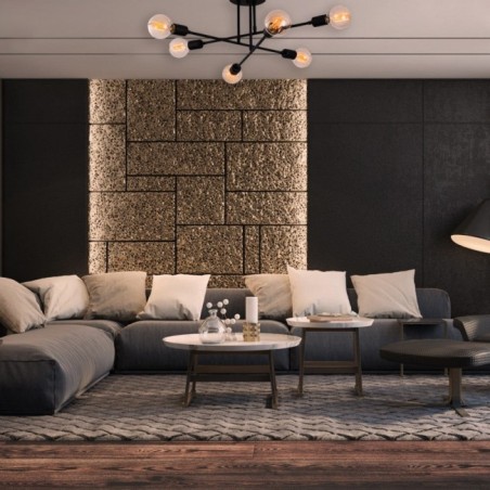 Plafonnier Makurdi : Aluminium, IP20, 6xE27, 64x30 cm