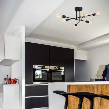 Plafonnier Makurdi : Aluminium, IP20, 6xE27, 64x30 cm