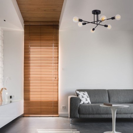 Plafonnier Makurdi : Aluminium, IP20, 6xE27, 64x30 cm