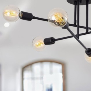 Plafonnier Makurdi : Aluminium, IP20, 6xE27, 64x30 cm