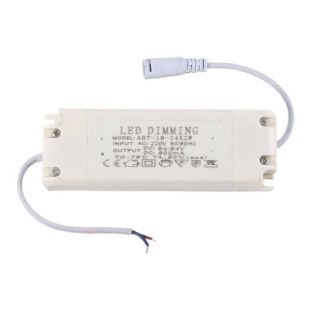 Driver LED 24W, 45-84VDC, 600mA, Dimmable, IP20, Classe II