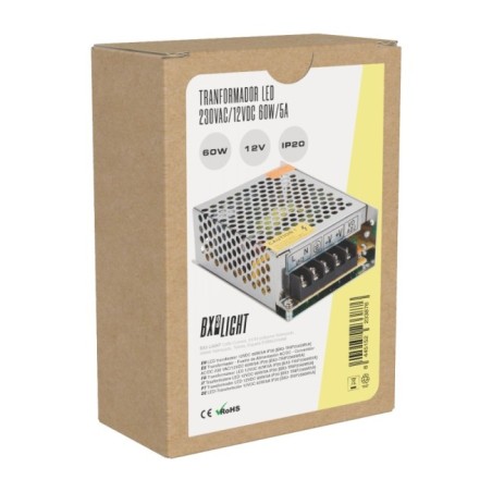Transformateur AC/DC 230V à 12V 5A 60W IP20 Aluminium
